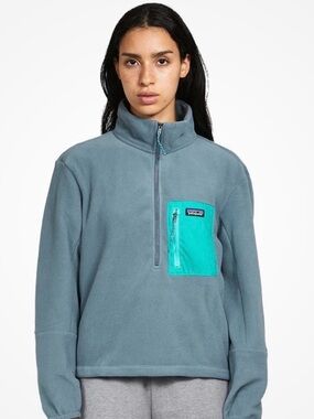 NWT Patagonia Grey Blue Microdini 1/2 Zip Fleece Size XS